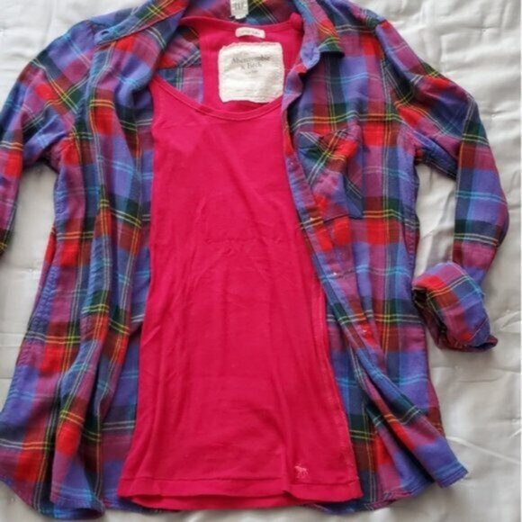 GAP Super Soft Purple "DRAPEY" Plaid Flannel Shirt - Picture 13 of 16